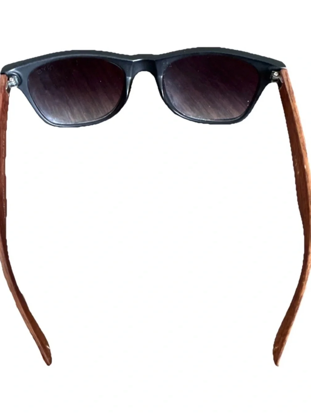 Hurley Sunglasses Bleaker Street 2732-75 Wooden Temples Dark Black Lenses W/Case